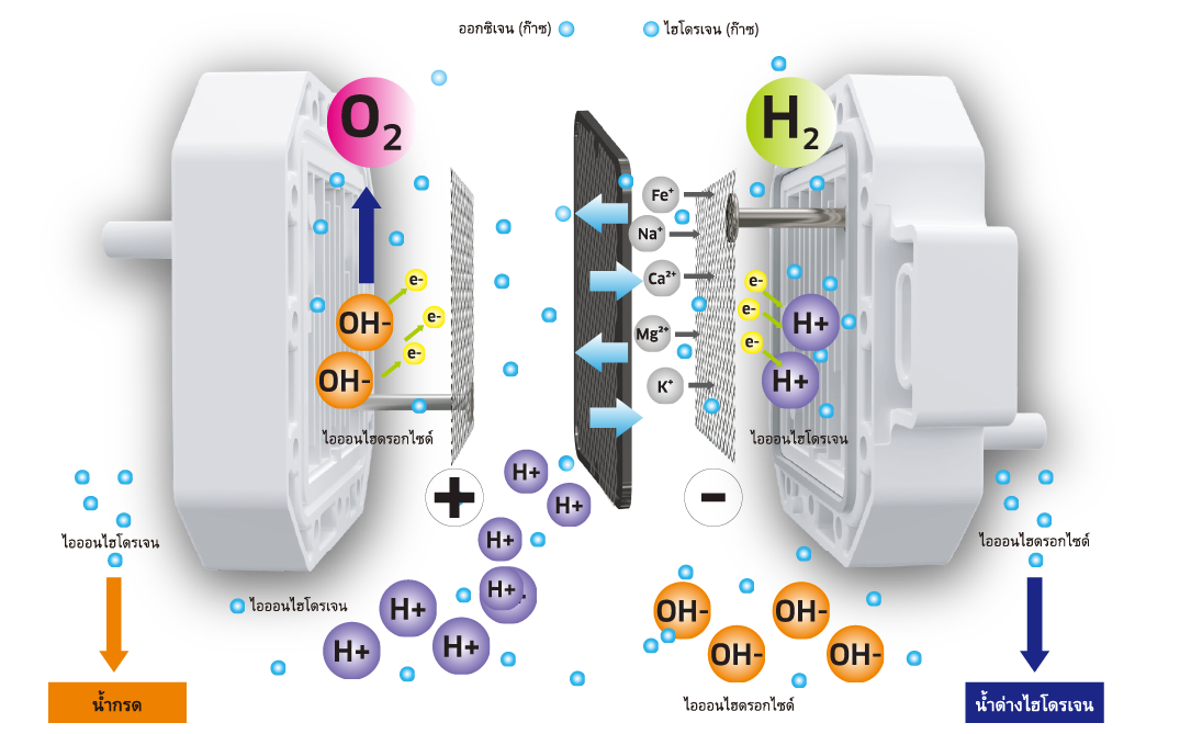 เครื่องผลิตน้ำไฮโดรเจนแบบอิเล็กโทรไลต์ RO